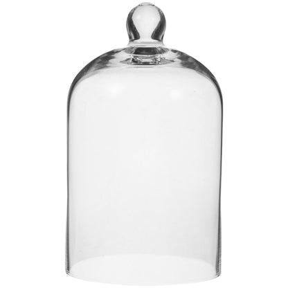 DEARMAMY Clear Glass Dome Cloche with Base Bell Jar Display Dome Office Home Decoration for Plants Succulents Fairy Lights Photos Medals Decorative Fill Collectibles