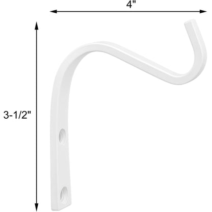 HERNGEE 4 Inch Cast Iron Plant Hook – White Wall Mounted Plant Hanger Bracket for Hanging Baskets, Lanterns or Wind Chimes – Heavy-Duty Hook with Screws Included