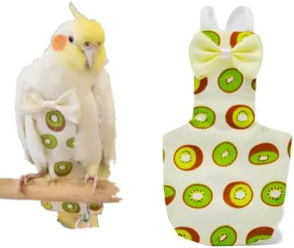Bird Flight Suits Diapers for Monk Parakeets, Conures, Lovebirds, Cockatiels Flight Suits, Parrot Clothes, Bird Training Nappy Suit Liners Clothes (X-Small,Green)