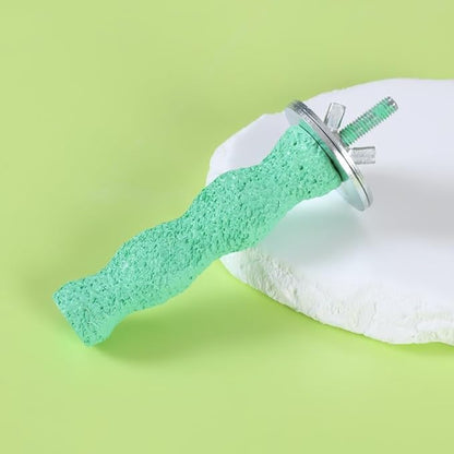 Bird Beak Grinding Stone with Bell Lava Block Calcium Supplement Food Parrot Chewing Toy for African Greys Parakeets Cockatiels Hamster Chinchilla Beak Trimming Mineral Chew for Bird Cage