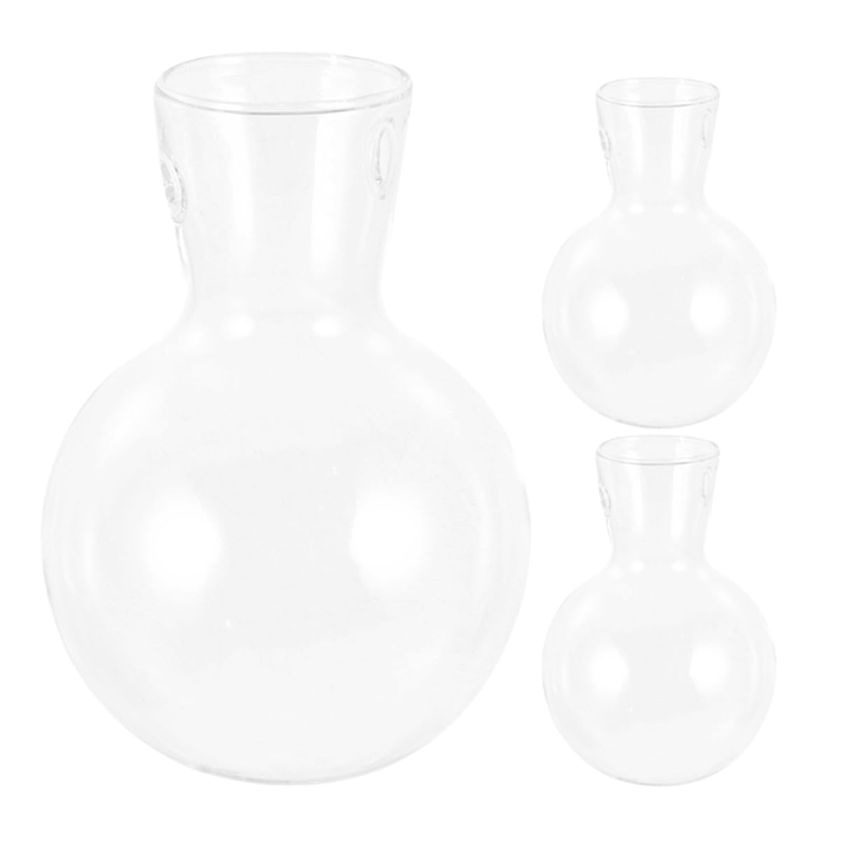 HIAKDOFT 3Pcs Glass Propagation Planter Vase with Wooden Stand, High Borosilicate Plant Terrarium Jars for Hydroponic Plant Propagation and Indoor Desktop Gardening