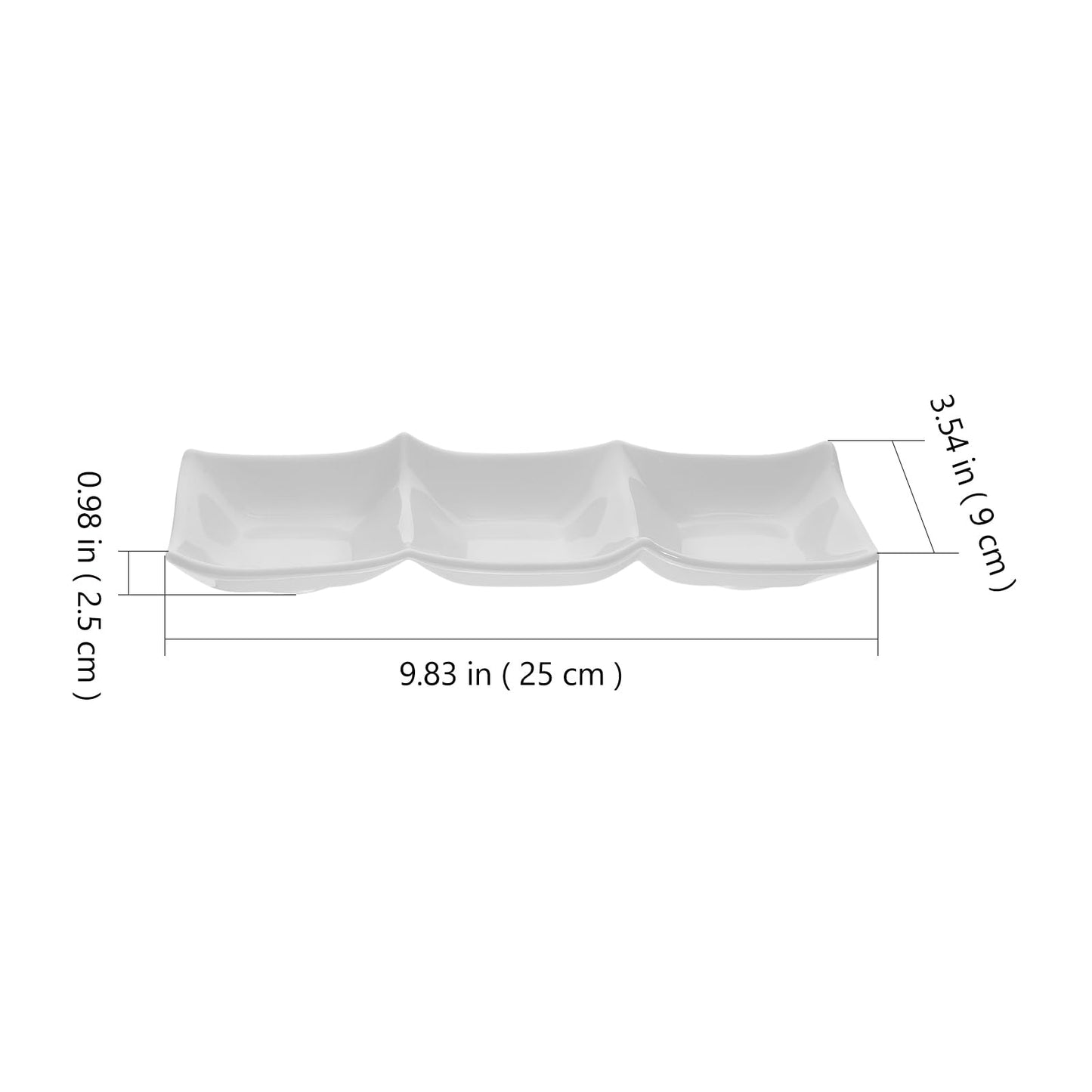 Garneck Serving Dishes Triple Bowl Dipping Plate Snack Trays Condiment Plates Perfect for Sweet Sour Mustard Soy Sauce Compact Design