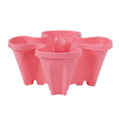MTICYL Vertical Planter 5 Tiered,Stackable Planters for Strawberry Herb Flower and Vegetable Stacking Garden Tower Gardening Pots with Removable Wheels and Bottom Indoor Outdoor