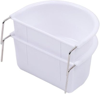 2Pcs Bird Feeding Dish Sturdy Hanging Feeding Bowl Easy to Install Bird Food Tray Bird Cage Accessories for Conures Lovebirds, 10.9cmx9.8cmx5.4cm, Optional