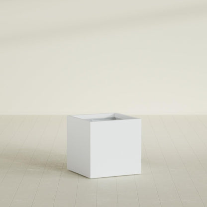 Greenline Jack Square Cube Planter - Indoor/Outdoor Large Fiberglass Lightweight Planter - 28" x 28" x 28" (Gloss White)