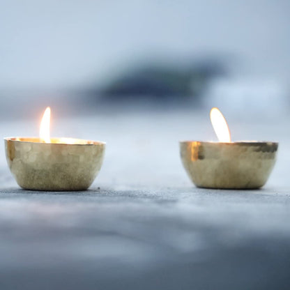 Handmade Hammered Brass Tealight Holder Set of 3 Votive Holders -2.5X1 DH inches Party Decoration