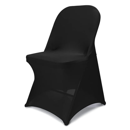 Babenest Spandex Folding Chair Covers - 30PCS Halloween Upgraded Universal Stretch Washable Fitted Chair Slipcovers Protector for Wedding, Holidays, Banquet, Party, Celebration (Black)