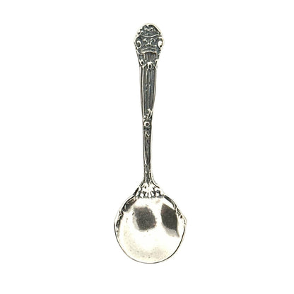 925 Sterling Silver Small Salt Spoon - Premium Quality 2.1" Regal Spoon - Beautiful Flower Designed Handle - Gift for Culinary Enthusiasts