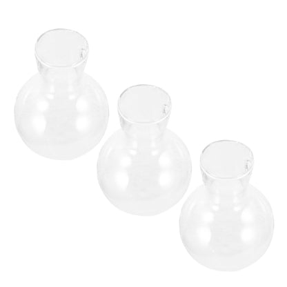 TOVINANNA 3pcs High Borosilicate Glass Propagation Planter Bulb Vases with Wooden Stand, Hydroponic Plant Terrarium Glass Vase Set for Indoor Desktop Decoration