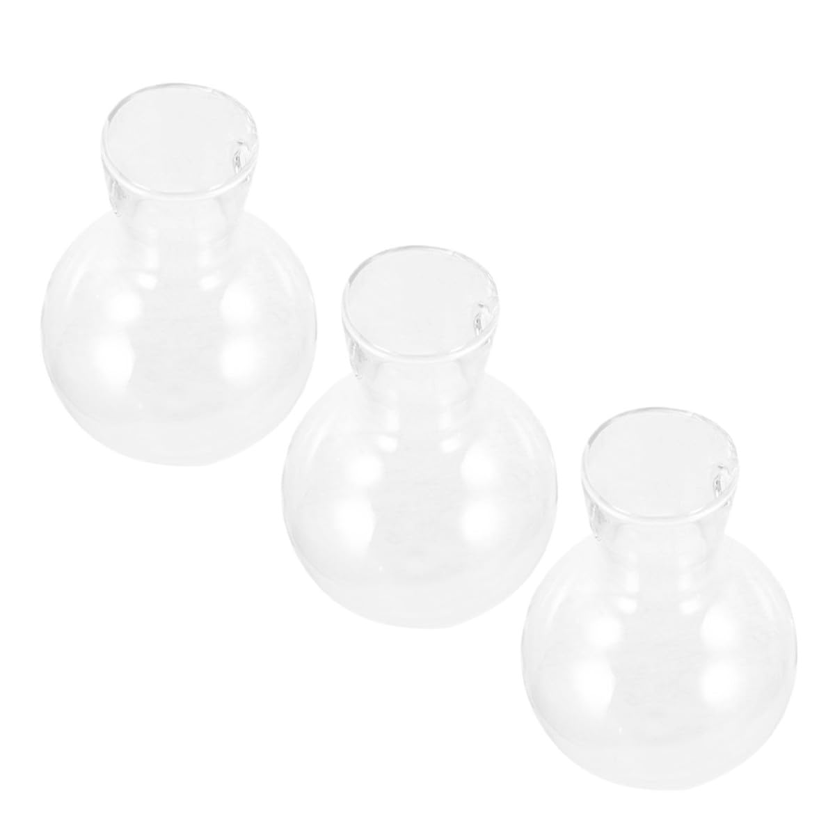 MAGICLULU 3pcs Hydroponic Propagation Glass Vase Set with Holes on Wooden Stand, High Borosilicate Glass Planter for Plant Terrarium and Indoor Gardening Decor
