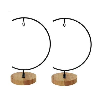 WOCTDTHW Ornament Display Stand Holder Iron Hanger for Chrismas Hanging Glass Globes (C Shape 2 Pcs)