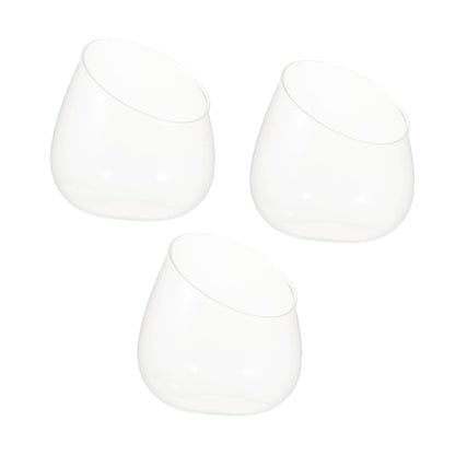 SECFOU 3pcs Slant Cut Micro Landscape Glass Bottles Ecological Terrarium Jar Plant Holder for Succulent Desktop Home Décor
