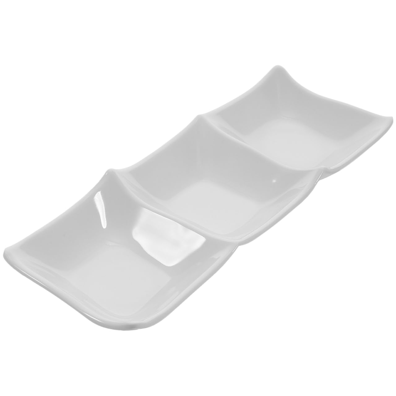 Garneck Serving Dishes Triple Bowl Dipping Plate Snack Trays Condiment Plates Perfect for Sweet Sour Mustard Soy Sauce Compact Design