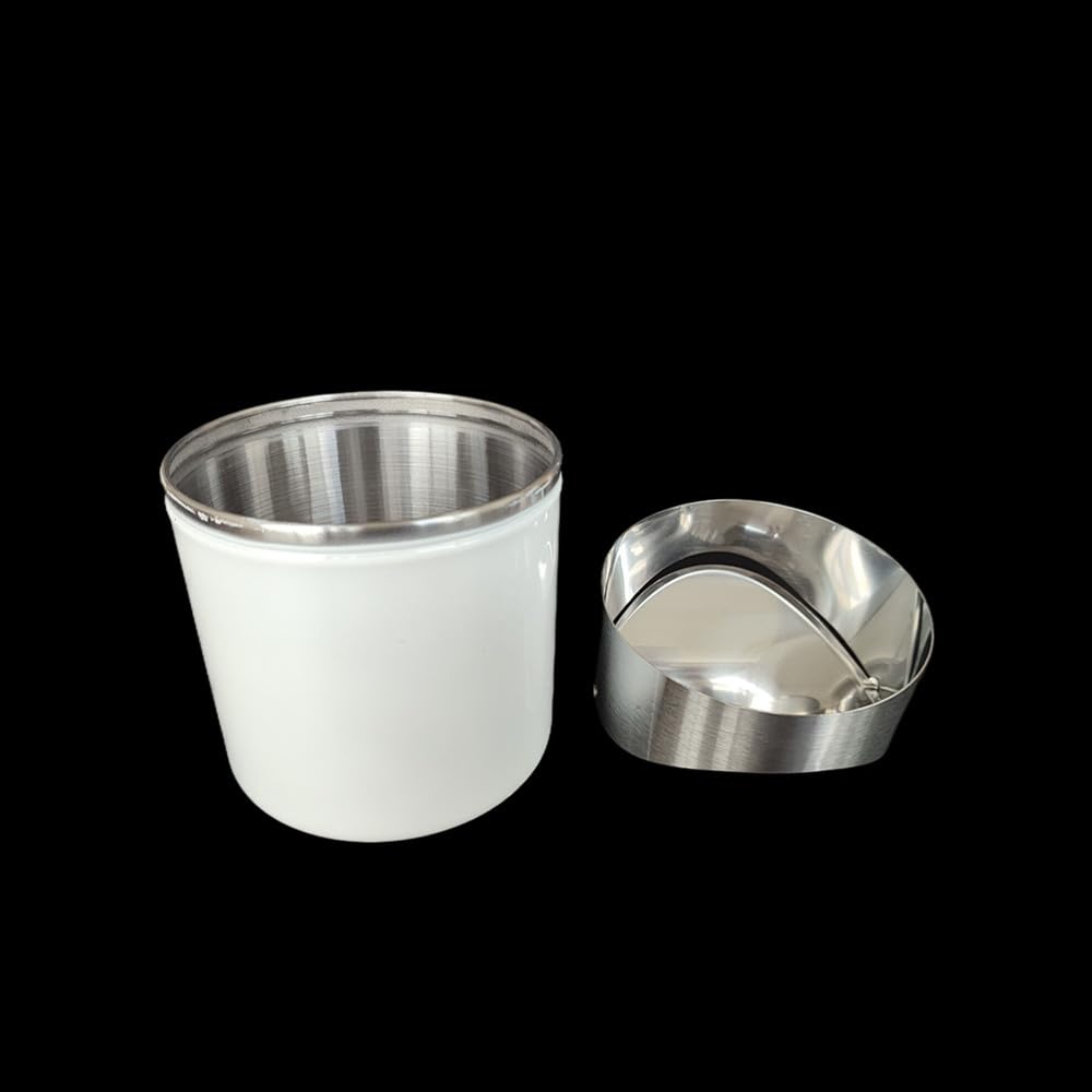 Ebonee Mini Desktop Trash Can with Swing Lid, Stainless Steel Tiny Garbage Bin Can, Come with Trash Bag, Small Metal Countertop Trash Bin Can for Home, Office, Bathroom, Kitchen, Car, Bedroom (White)