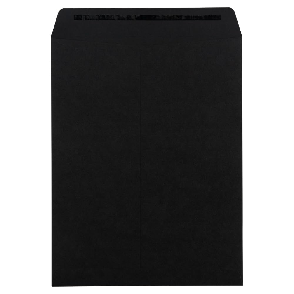 LUXPaper 10 x 13 Open End Envelopes | Peel & Press | Midnight Black | 80lb. Text | 50 Qty