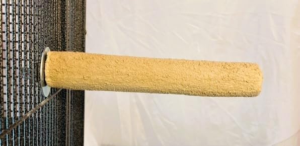 Polly's Pastels Nail Trimming & Beak Conditioning Safety Perch for Cockatiels, Cockatoos, Macaws, Parakeets, Budgies, Parrots and All Other Birds (Brown, Large-1 1/2" Dia. x 9" Long)