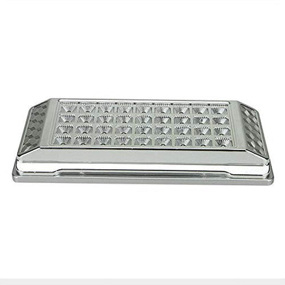 All Star Truck Parts Universal Interior Light 36 LED Ceiling Dome Light Rectangle Chrome Housing