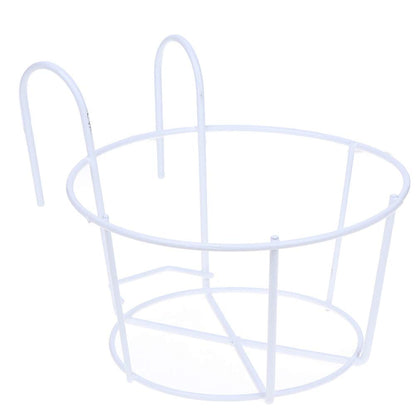 Hanging Railing Planters Baskets Balcony Flower Pot Holders Plant Iron Racks Fence Metal Potted Stand Mounted Balcony Round Plant Baskets Shelf Container Box for Indoor&Outdoor Use,Garden Steel Pots