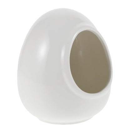 MAGICLULU Salt Pig, 1pc Egg Shaped Salt Cellar Crock, Ceramic Countertop Spices Storage Container, White Condiment Jar For Kitchen, Restaurant Hot Pot Seasoning Server, Chili Oil Sugar Bowl