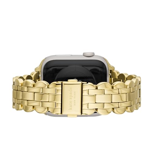 Kate Spade New York Women's Gold-tone Scallop Stainless Steel Bracelet Band for Apple Watch®, 38/40/41mm (Model: KSS0143)