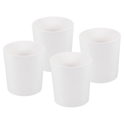 PATIKIL 4 Inch Plastic Plant Pot, 4 Pack Round Flower Planter Container for Indoor Outdoor, White