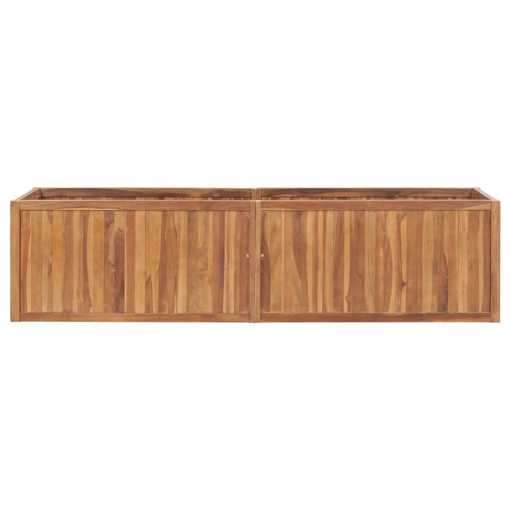MBDRKVGF Large Solid Teak Wood Raised Garden Bed, Rectangular Outdoor Planter Box for Flowers and Vegetables, 78.7 x 78.7 x 19.7 Inch Weather-Resistant Planting Container