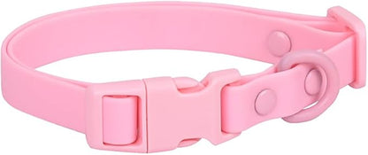 Ovale Waterproof Dog Collar Leash Combo Set, Durable and Easy to Clean, for Medium Dogs.(M, Pink)