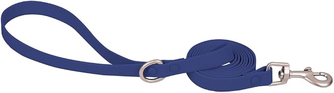 Ovale Waterproof Dog Collar Leash Combo Set, Durable and Easy to Clean, for Medium Dogs.(M, Dark Blue)