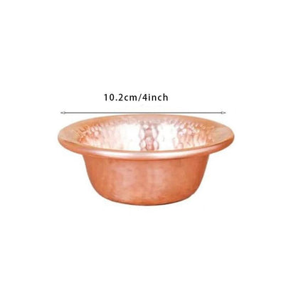 Copper Hammered Offering Bowl, Tibetan Buddhist Supplies, Incense Burner,Copper Bowl Ash Catcher for Altar,Rituals, Incense, Smudging