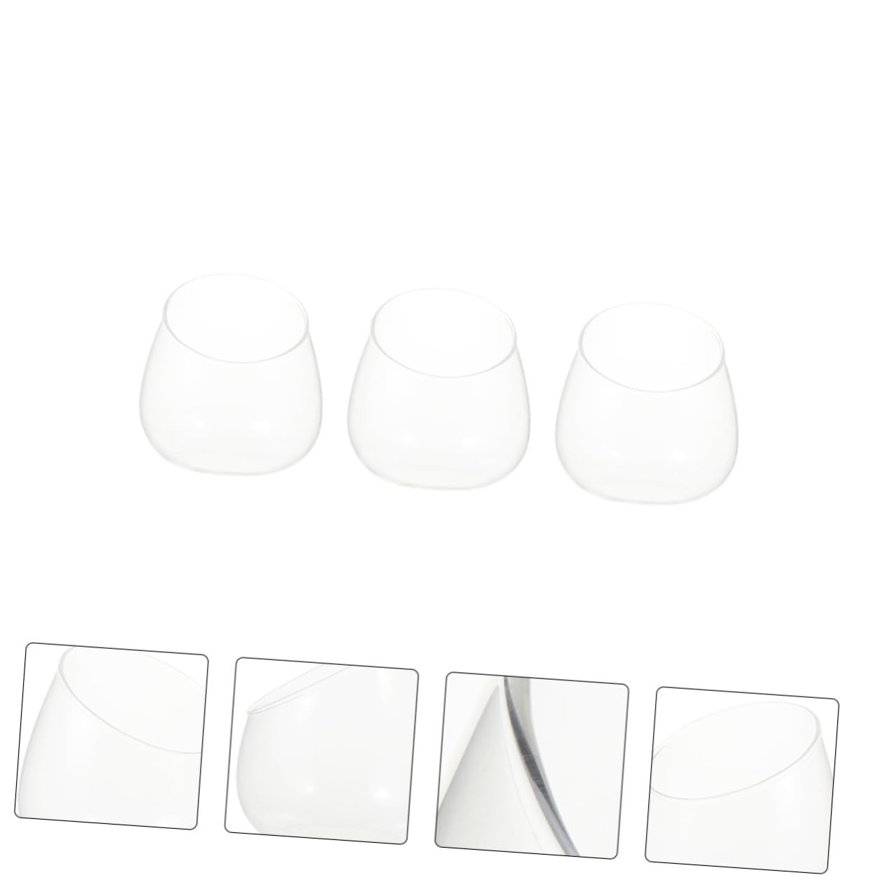 Cabilock 3pcs Glass Slant Cut Micro Landscape Bottles, Ecological Glass Terrarium Jars for Succulent Plant Display, Desktop Home Décor Vases