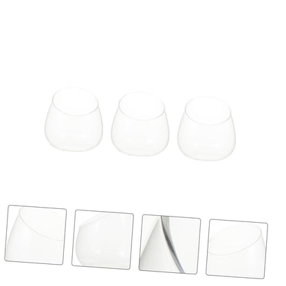 Cabilock 3pcs Glass Slant Cut Micro Landscape Bottles, Ecological Glass Terrarium Jars for Succulent Plant Display, Desktop Home Décor Vases