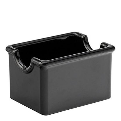 Get 4-31860 Black Round Stainless Steel Condiment Caddy Iron Teflon Coated Table Caddies Collection & Carlisle FoodService Products Sugar Caddy for Kitchens, Plastic, 20 Packets, Black, Small