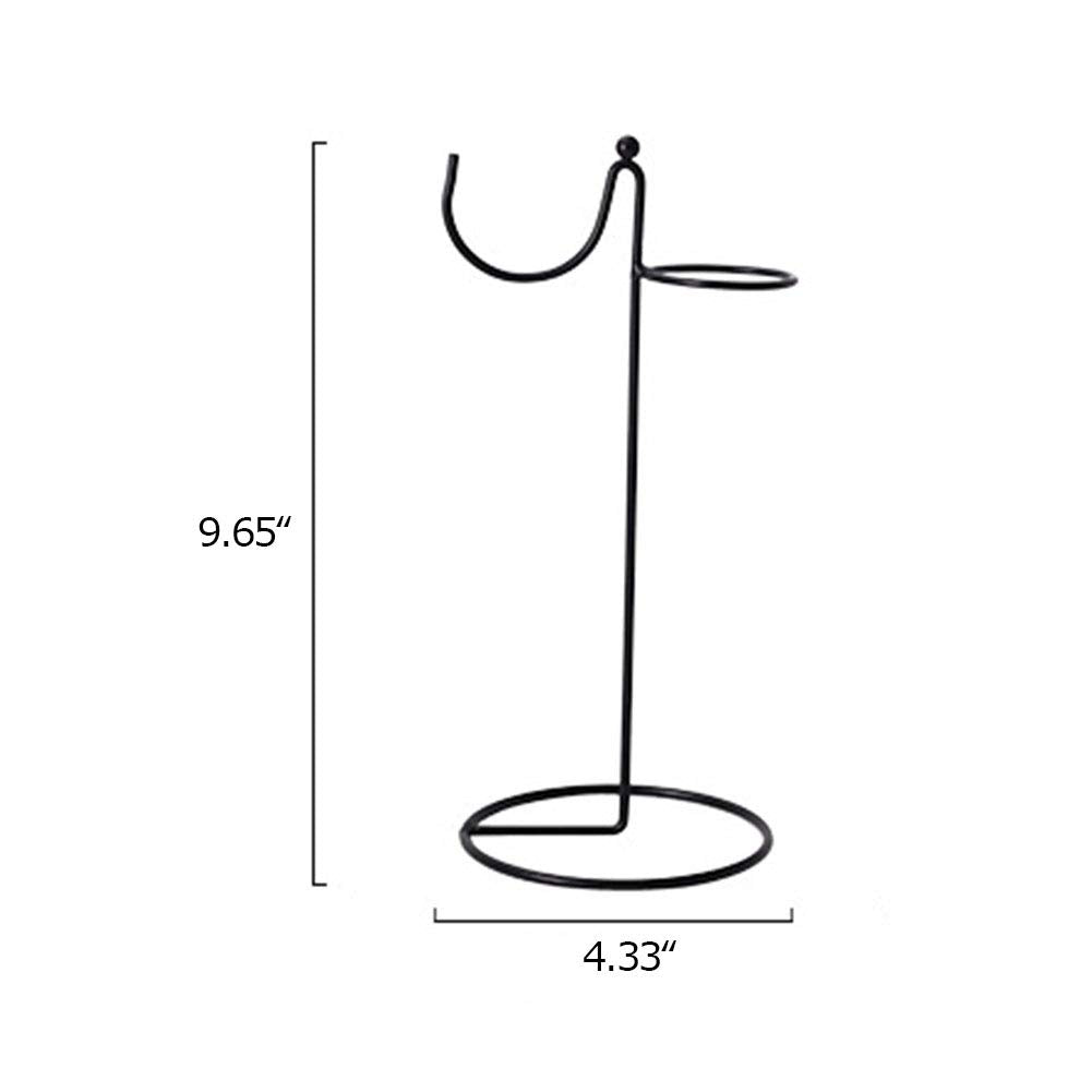 YY YEARCHY Ornament Display Stand Iron Hanging Stand Flower Pot Rack Holder Pothook for Hanging Glass Globe Air Plant Terrarium Witch Ball Home Wedding Christmas Decoration (9.65"x4.33"x4.33", Black)