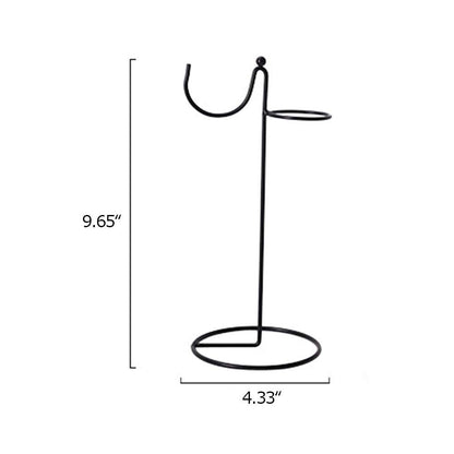 YY YEARCHY Ornament Display Stand Iron Hanging Stand Flower Pot Rack Holder Pothook for Hanging Glass Globe Air Plant Terrarium Witch Ball Home Wedding Christmas Decoration (9.65"x4.33"x4.33", Black)
