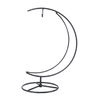 VALICLUD Creative Moon Pendant Ornament Display Stand Sturdy Iron Plant Holder for Glass Ornaments and Terrariums Compact Decorative Rack for Home Office Balcony and Party Use
