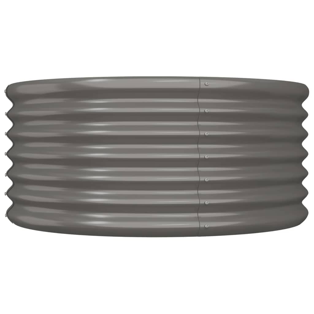Logeirevo Garden Raised Bed Powder-Coated Steel, Round Shape Planter Box, Metal Raised Garden Beds for Flowers, Vegetables, Herbs, 31.5"x31.5"x14.2" Gray,-1718