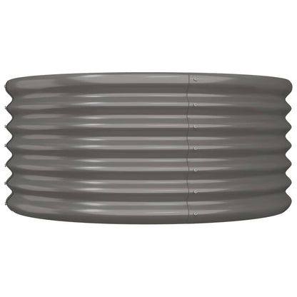 Logeirevo Garden Raised Bed Powder-Coated Steel, Round Shape Planter Box, Metal Raised Garden Beds for Flowers, Vegetables, Herbs, 31.5"x31.5"x14.2" Gray,-1718