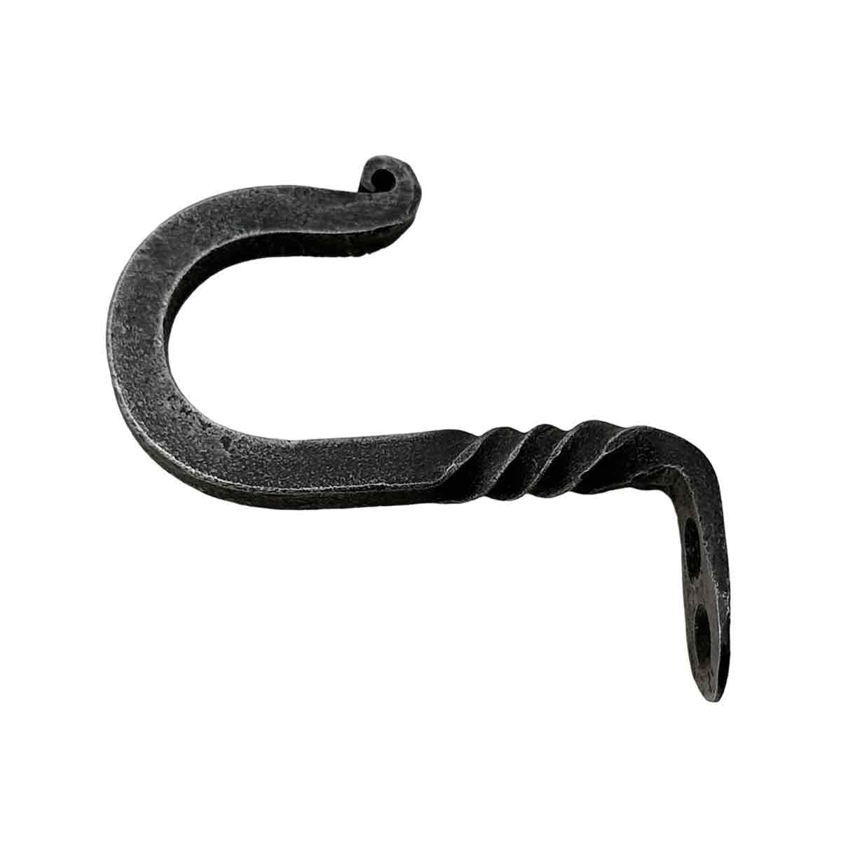 Living Ideas Hand Forged Under Mount Classic Style Ceiling Hook - Wrought Iron Handmade Twisted for Planters, Lanterns, Hanging Bird Feeders, Wind Chimes - Decorative Hooks