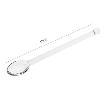 6 Pcs Clear Glass Spoons,Glass Stirring Teaspoons Coffee Spoon Rod Mixing Spoon Tea Stirrers for Home or Party,13mm/5.1inch