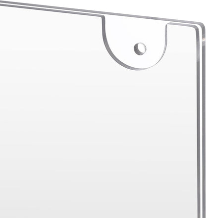 PecMuikee Acrylic Sign Holder 8.5x11 Horizontal, Wall Mount Acrylic Sign Holder and Plastic Paper Display Ad Frame bonus with 3M Tape and Mounting Screws for Restaurants, Office, Market, Store, 6 Pcs
