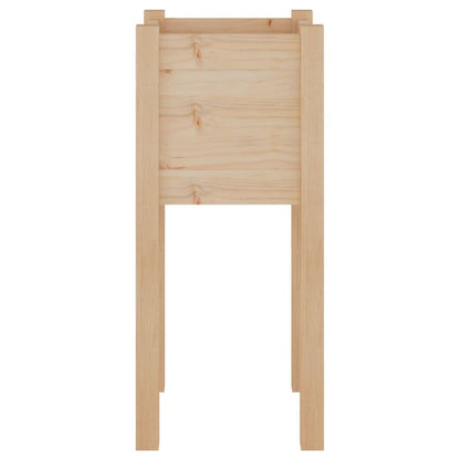 mtlskopl Rustic Pine Wood Planter Box 12.2"x12.2"x27.6" Solid Brown Square Flower Pot for Outdoor Garden Balcony Patio Growing Herbs Succulents