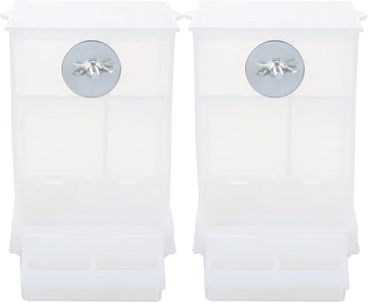 IMIKEYA 2pcs Automatic No Mess Bird Feeder for Cage - Easy Clean Parakeet Container - Ideal for Parrots Cockatiels and Finches Bird Feeding