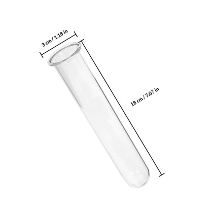 OKUMEYR 4pcs Hydroponic Flower Tubes Glass Test Tube Vase Set 2.5x3x18cm Plant Propagation for Small Terrarium Home Garden Décor