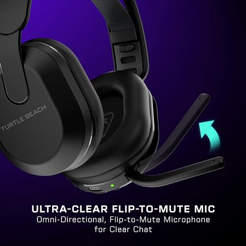 Turtle Beach Stealth 500 Wireless Amplified Gaming Headset for PC, PS5, PS4, & Mobile – 40-Hr Battery, Bluetooth, Memory Foam Cushions, Flip-to-Mute Mic, EQ Presets, Companion App – Black