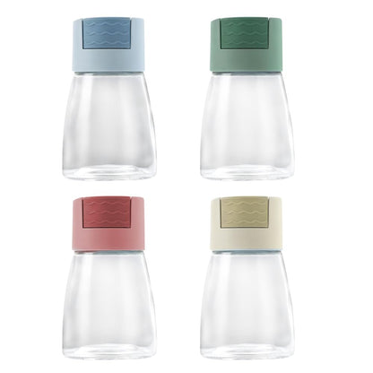 DONGKER Salt Pepper Shakers,4 PCS Precise Quantitative Push Spice Jars Press Type Salt Dispenser for Kitchen Daily Cooking