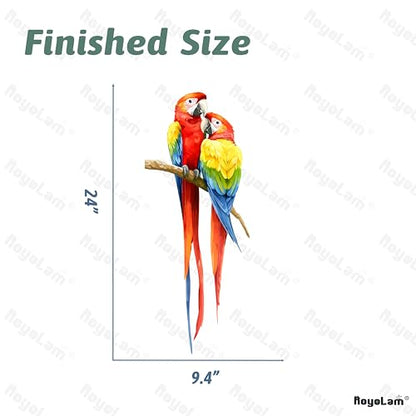 Macaw Parrot Wall Decals Removable Bird Couple Vinyl Stickers for Nursery Living Room and Kids Playroom Jungle Theme Decor Peel and Stick Wall Art