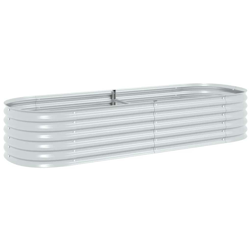 Logeirevo Outdoor Garden Raised Bed, Galvanized Steel Garden Planter Box, Metal Planter Box for Gardening Vegetables Flowers Herb, 94.5"x31.5"x17.3" Galvanized Steel Silver,-1756