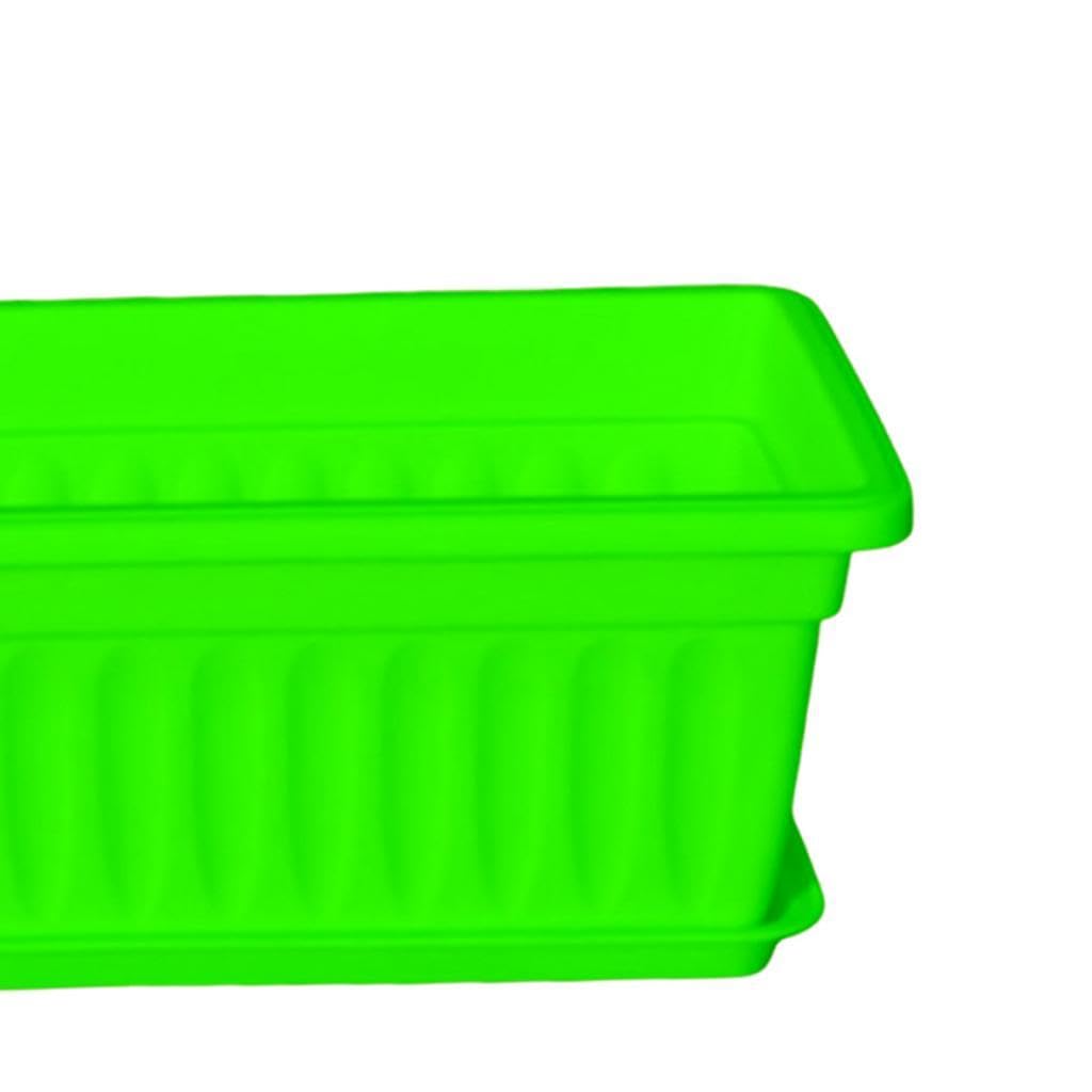 Sdlnklm Rectangular Planter Box for Gardening on Balcony Or Deck, Green