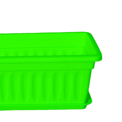 Sdlnklm Rectangular Planter Box for Gardening on Balcony Or Deck, Green