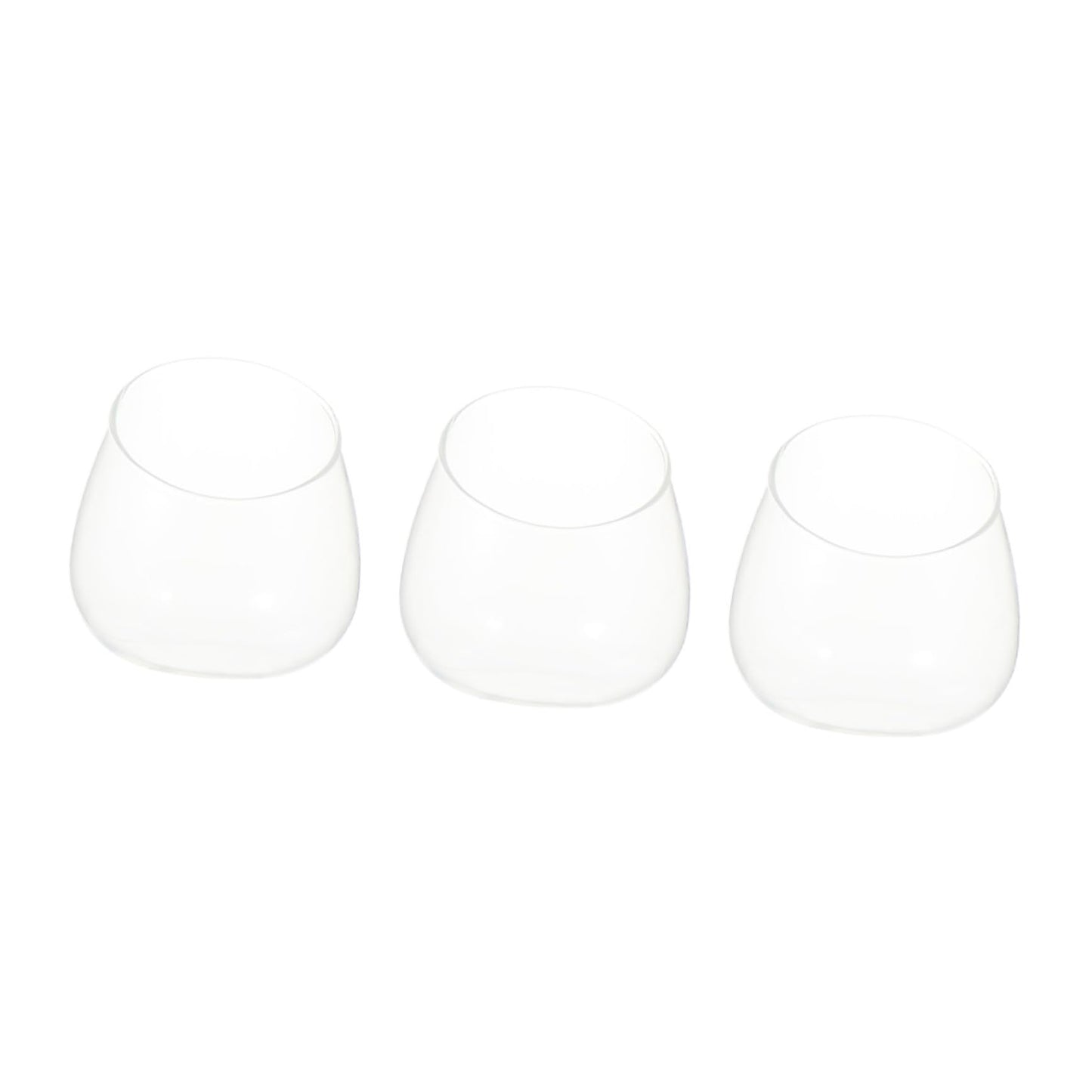 Toyvian Succulent Vase 3pcs Slant Cut Glass Ecological Bottles for Desktop Terrarium Plant Decoration
